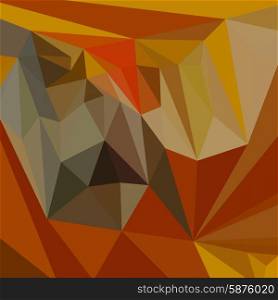 Low polygon style illustration of mahogany brown abstract geometric background.. Mahogany Brown Abstract Low Polygon Background
