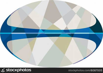 Low polygon style illustration of rugby ball set on isolated white background. . Rugby Ball Isolated Low Polygon