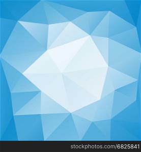 Low polygonal blue bright square background. Fantasy decor gradient blueish color backdrop template. Vector illustration.