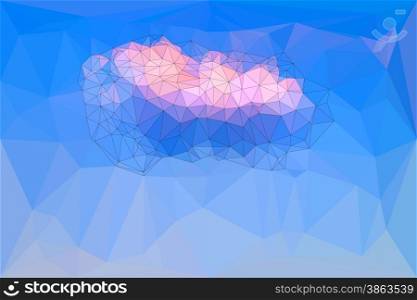 Low polygonal blue sky background, Vector illustration triangular style