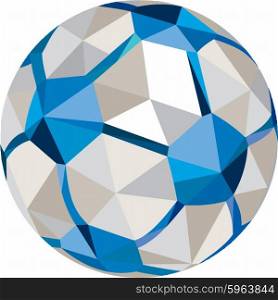 Low polygons style illustration of a soccer football ball set on isolated white background.. Soccer Football Ball Low Polygon