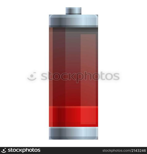 Low power battery icon cartoon vector. Charge energy. Load green. Low power battery icon cartoon vector. Charge energy