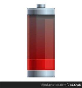 Low power battery icon cartoon vector. Charge energy. Load green. Low power battery icon cartoon vector. Charge energy