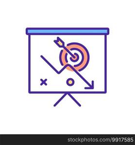 Low priority task RGB color icon. Operation regarding to making task priority. Prioritize your work to clearly plan what to do next. Doing not important job. Isolated vector illustration  . Low priority task RGB color icon