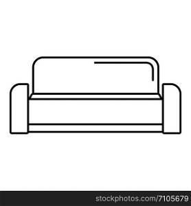 Low sofa icon. Outline illustration of low sofa vector icon for web design isolated on white background. Low sofa icon, outline style