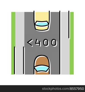 low traffic road color icon vector. low traffic road sign. isolated symbol illustration. low traffic road color icon vector illustration