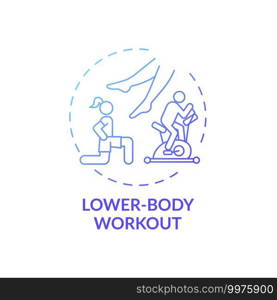Lower-body workout concept icon. Physical training idea thin line illustration. Engaging major body muscles. Injury prevention. Managing chronic conditions. Vector isolated outline RGB color drawing. Lower-body workout concept icon