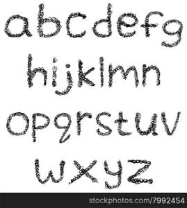 Lower case scribble alphabet