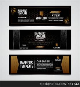Lower third black and gold silver colorful luxury design web template modern contemporary. Set of banners bar screen broadcast show bar. template background or header Templates place for text.