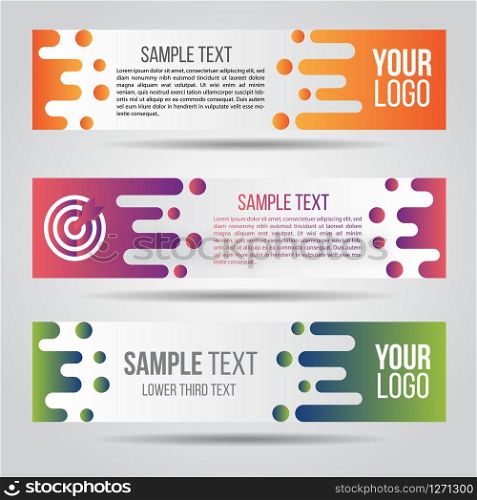 Lower third colorful design template modern contemporary. Set of banners bar screen broadcast bar name. Collection of lower third for video editing.