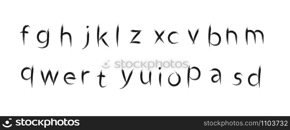 Lowercase alphabet letter set Isolated on white background. Flat design