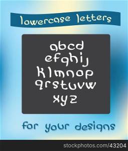 Lowercase english alphabet letters. Handwritten font character symbols. Vector illustration.