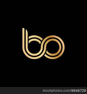 Lowercase letters b and o. Flat bound design in a Golden hue for a logo, brand, or logo. Vector illustration