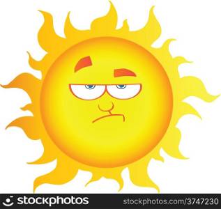 Lowering Sun Cartoon Character