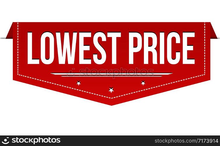 Lowest price banner design on white background, vector illustration