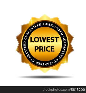 Lowest Price Guarantee Gold Label Sign Template Vector Illustration