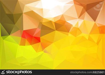 Lowpoly bright colorful background. Mosaic futuristic diamond style backdrop. Vector illustration. Triangle yellow green red texture.