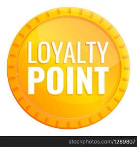 Loyalty gold point icon. Cartoon of loyalty gold point vector icon for web design isolated on white background. Loyalty gold point icon, cartoon style