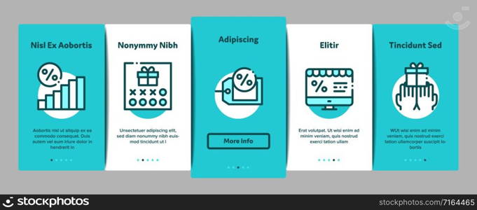 Loyalty Program For Customer Onboarding Mobile App Page Screen. Human Silhouette And Present In Box Or Bag, Percent Mark And Money Loyalty Program Concept Illustrations. Loyalty Program For Customer Onboarding Vector