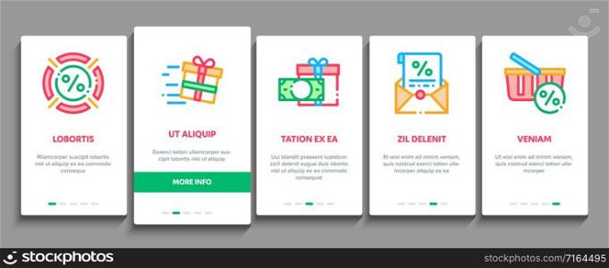 Loyalty Program For Customer Onboarding Mobile App Page Screen. Human Silhouette And Present In Box Or Bag, Percent Mark And Money Loyalty Program Concept Illustrations. Loyalty Program For Customer Onboarding Vector