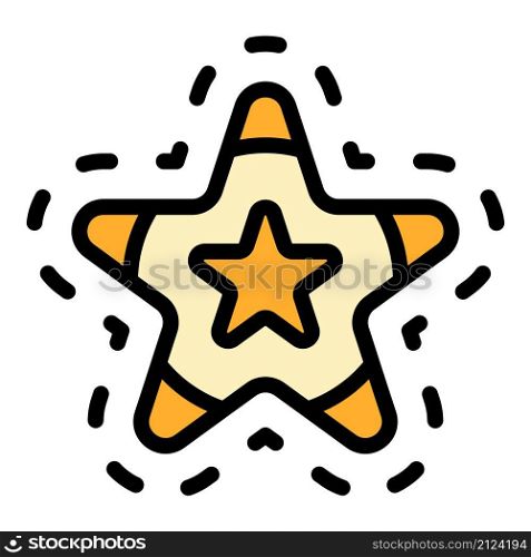 Loyalty star icon. Outline loyalty star vector icon color flat isolated. Loyalty star icon color outline vector
