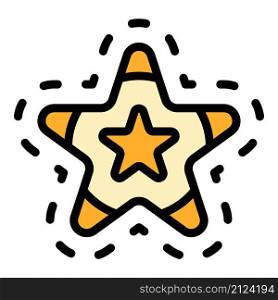Loyalty star icon. Outline loyalty star vector icon color flat isolated. Loyalty star icon color outline vector