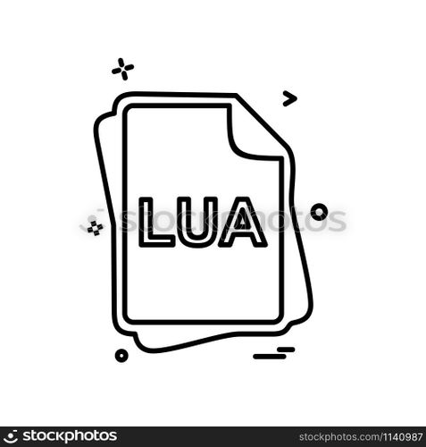LUA file type icon design vector