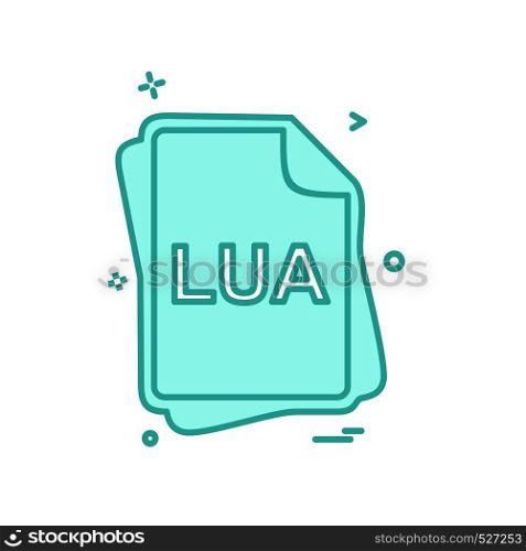 LUA file type icon design vector
