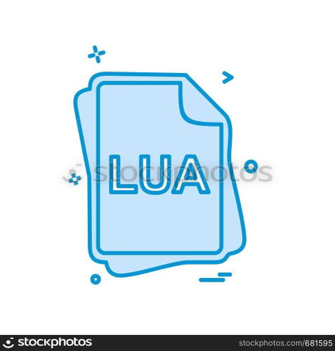 LUA file type icon design vector