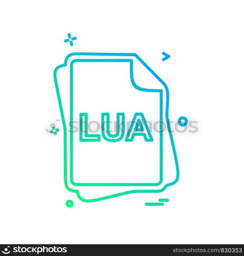 LUA file type icon design vector