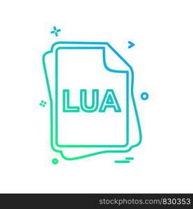 LUA file type icon design vector