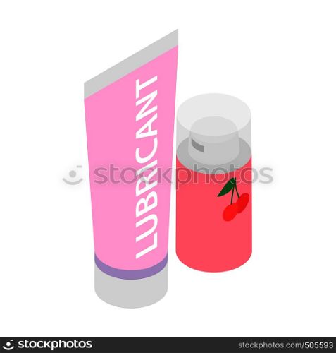 Lubricating gel icon in isometric 3d style on a white background. Lubricating gel icon, isometric 3d style