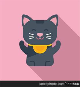 Lucky cat toy icon flat vector. Neko japan. Cute animal. Lucky cat toy icon flat vector. Neko japan