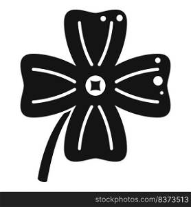 Lucky clover icon simple vector. Four leaf. Fortune luck. Lucky clover icon simple vector. Four leaf