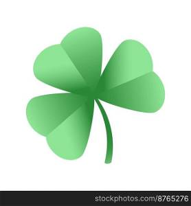 Lucky clover leaf, four isolated on white, for St. Patrick s. Vector icon clover.