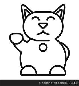 Lucky kitty icon outline vector. Maneki cat. Animal toy. Lucky kitty icon outline vector. Maneki cat