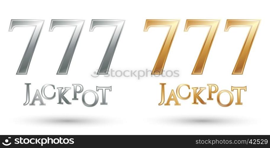 Lucky sevens jackpot. Triple numbers seven. Casino 777. Lucky sevens jackpot. Vector illustration