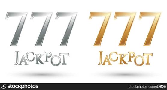 Lucky sevens jackpot. Triple numbers seven. Casino 777. Lucky sevens jackpot. Vector illustration