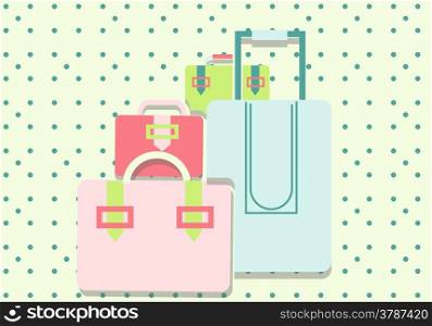 luggage. abstract background in retro style