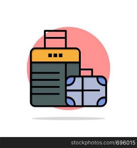 Luggage, Bag, Handbag, Hotel Abstract Circle Background Flat color Icon