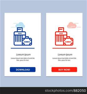 Luggage, Bag, Handbag, Hotel Blue and Red Download and Buy Now web Widget Card Template