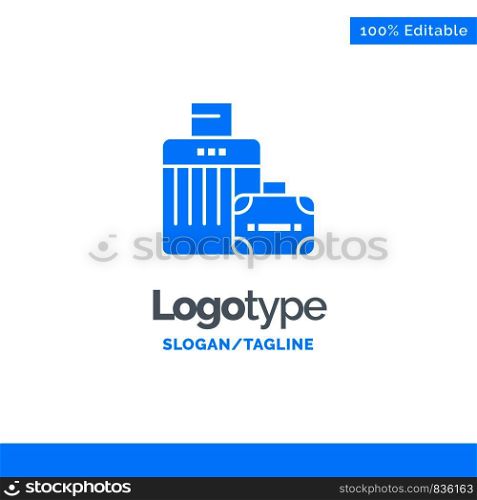 Luggage, Bag, Handbag, Hotel Blue Business Logo Template