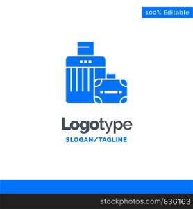 Luggage, Bag, Handbag, Hotel Blue Business Logo Template