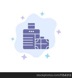 Luggage, Bag, Handbag, Hotel Blue Icon on Abstract Cloud Background