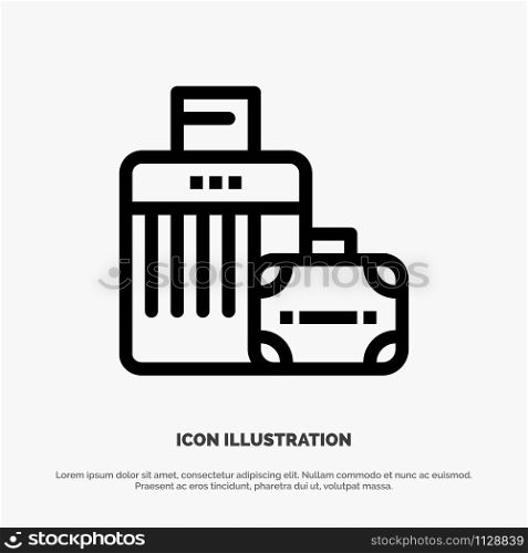 Luggage, Bag, Handbag, Hotel Vector Line Icon