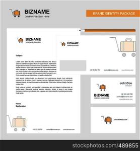 Luggage cart Business Letterhead, Envelope and visiting Card Design vector template
