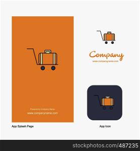 Luggage cart Company Logo App Icon and Splash Page Design. Creative Business App Design Elements