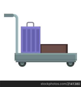 Luggage cart icon cartoon vector. Travel trolley. Suitcase airport. Luggage cart icon cartoon vector. Travel trolley