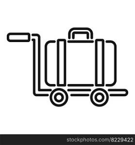 Luggage cart icon outline vector. Airport transfer. Plane travel. Luggage cart icon outline vector. Airport transfer