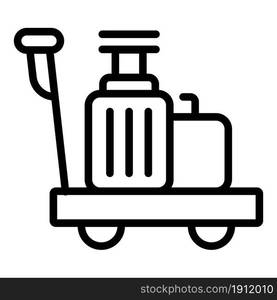 Luggage cart icon outline vector. Hotel trolley. Airport baggage. Luggage cart icon outline vector. Hotel trolley